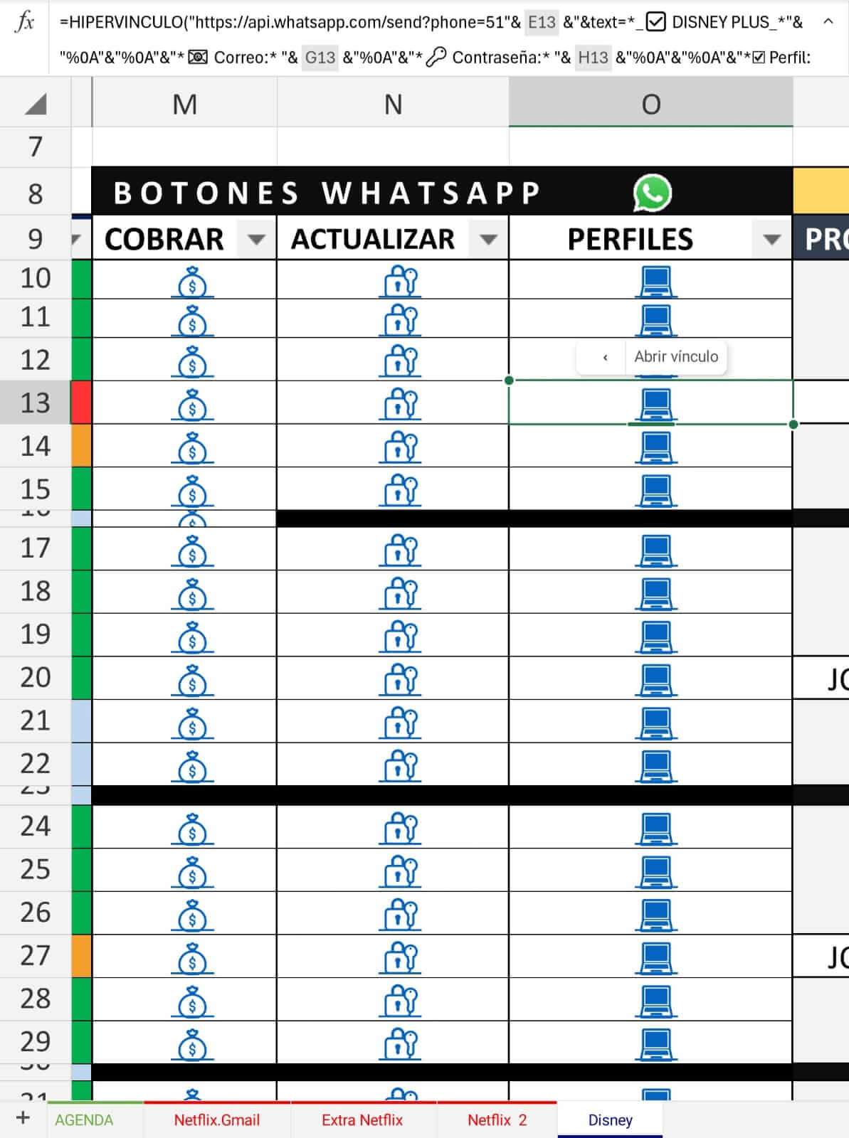 Excel conectado a WhatsApp